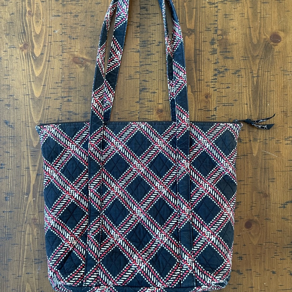 Vera Bradley Black and Red Geometric Tote - Picture 2 of 4